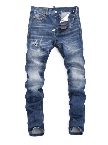 Blue Washed Ripped Jeans