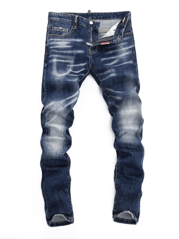 Blue White Ripped Jeans