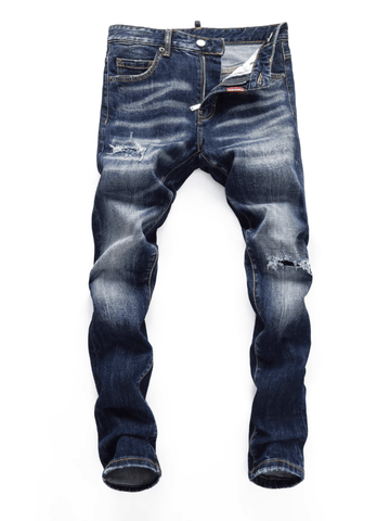 Dark White Patch Jeans