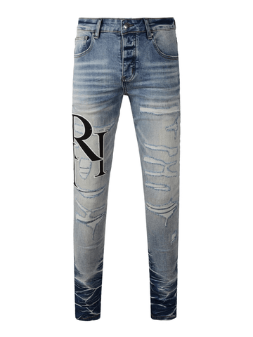 Denim Black Writing Patch Jeans