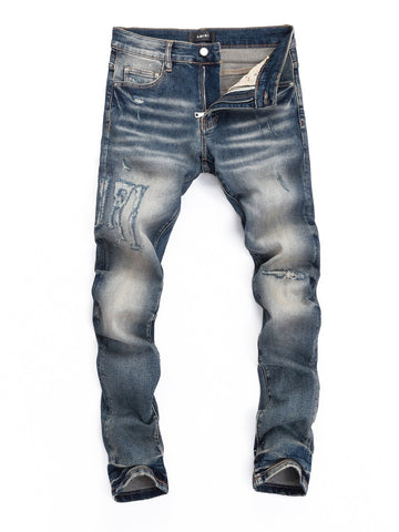 Denim Ripped Writing Jeans