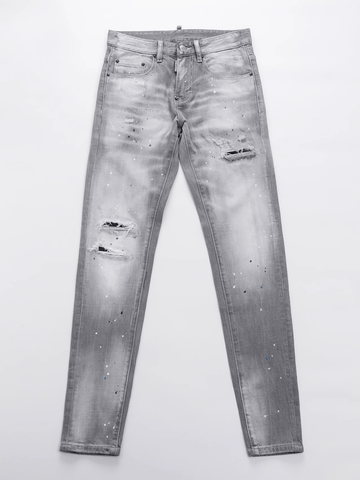 Smoky Gray Paint Washed Jeans