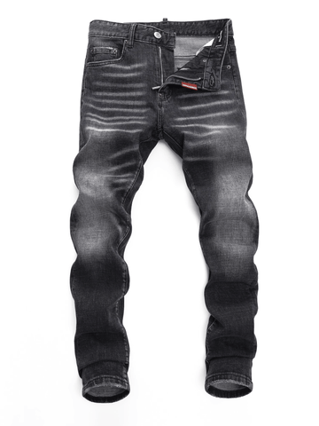 Smoky Gray Washed Ripped Jeans