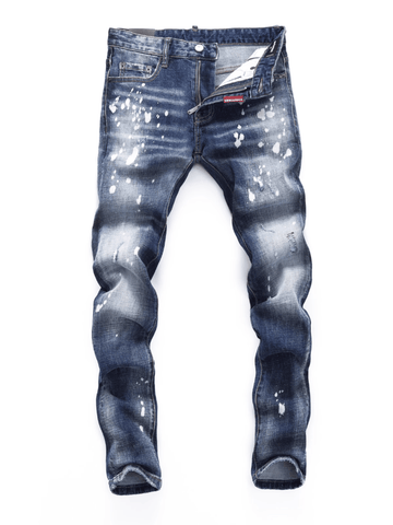 Denim White Ripped Patch Jeans