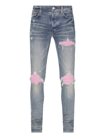Denim Pink Patch Jeans