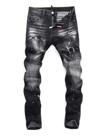 Washed Paint Hole Jeans