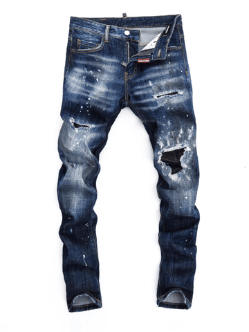 Dark Blue Patch Jeans