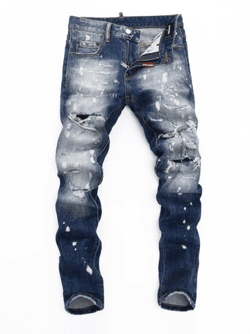 Dark Blue Patch Jeans
