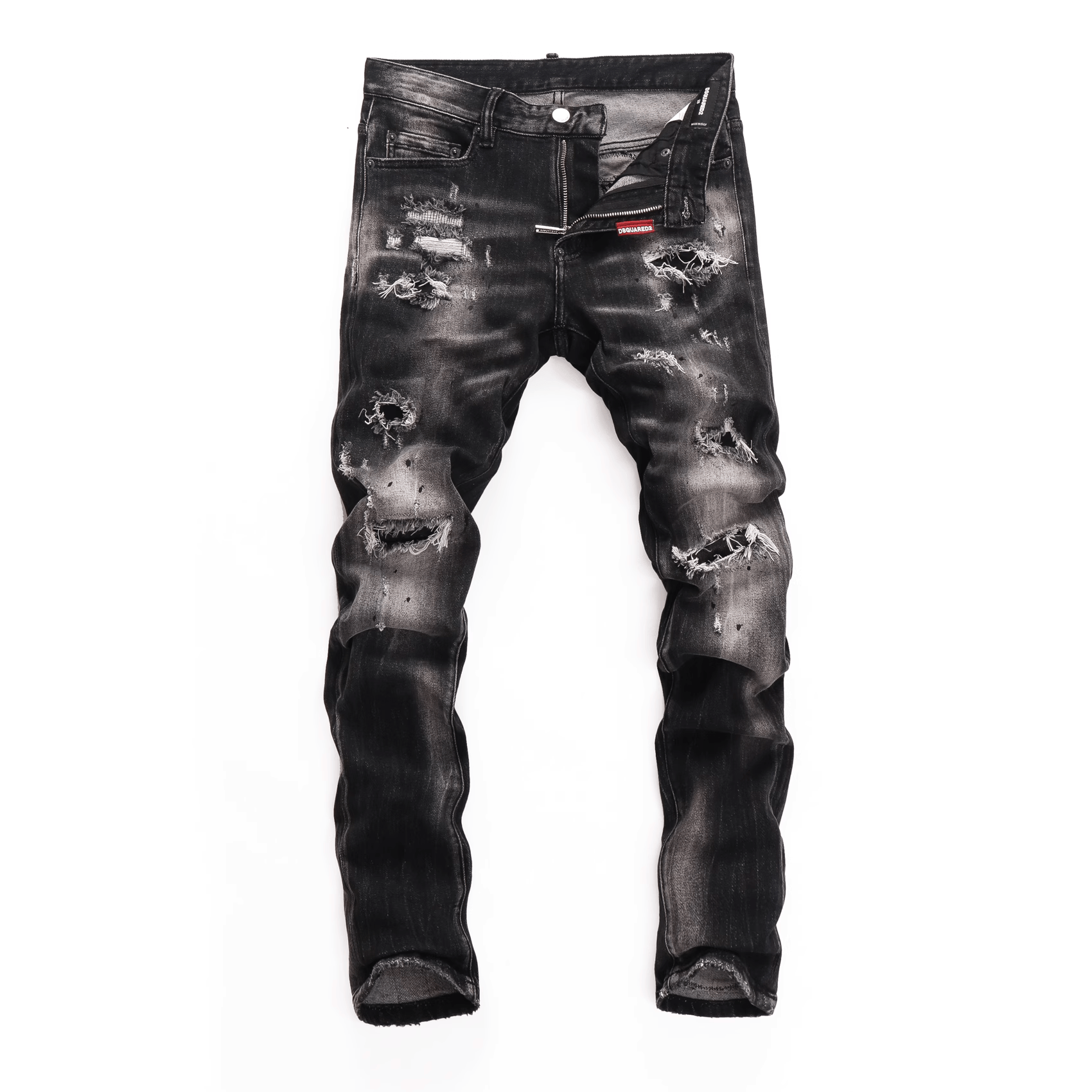 Black Grey Ripped Jeans