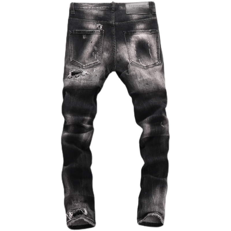 Black Grey Ripped Jeans