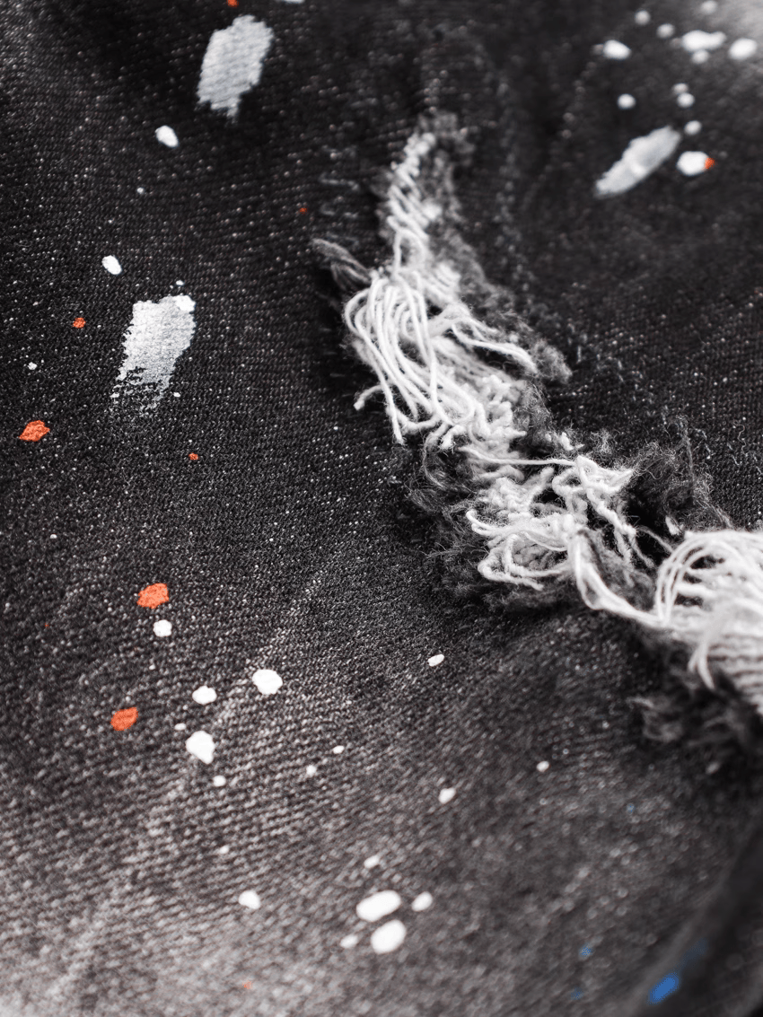 Black Gray Paint Jeans