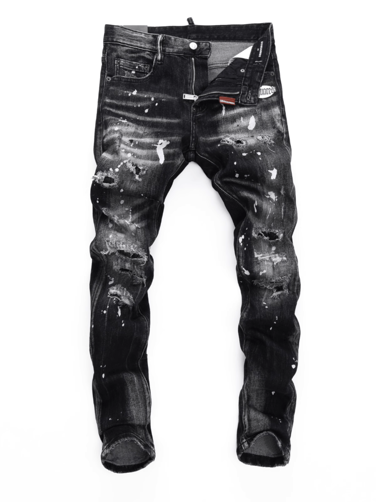 Black Gray Patch Jeans