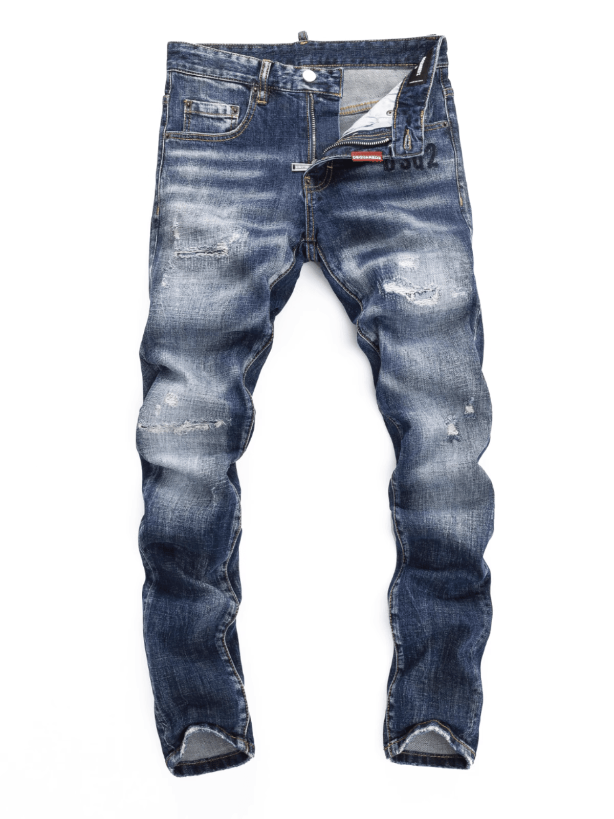 Blue Washed Patch Jeans