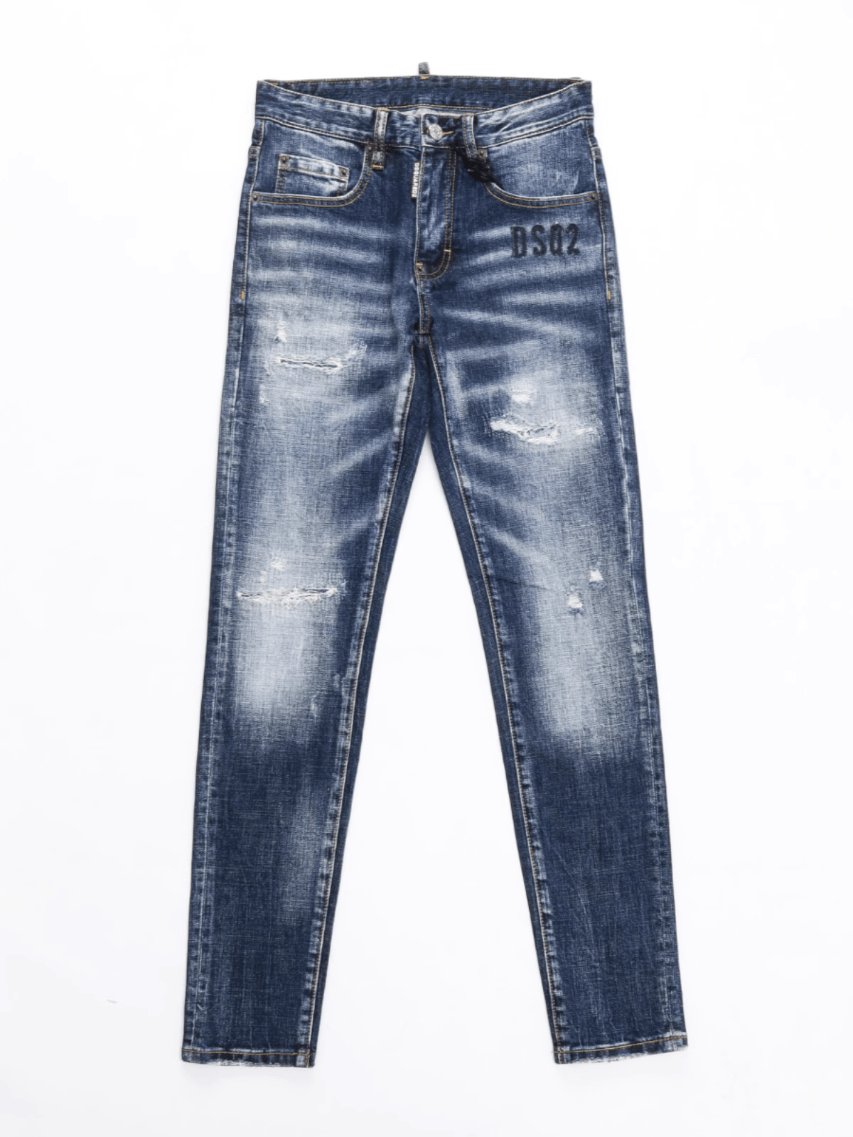 Blue Washed Patch Jeans