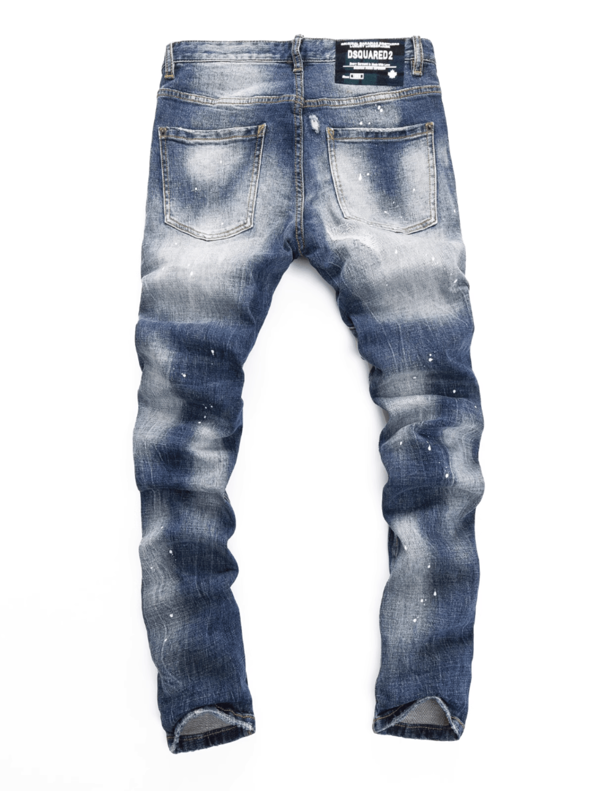Blue White Ripped Jeans