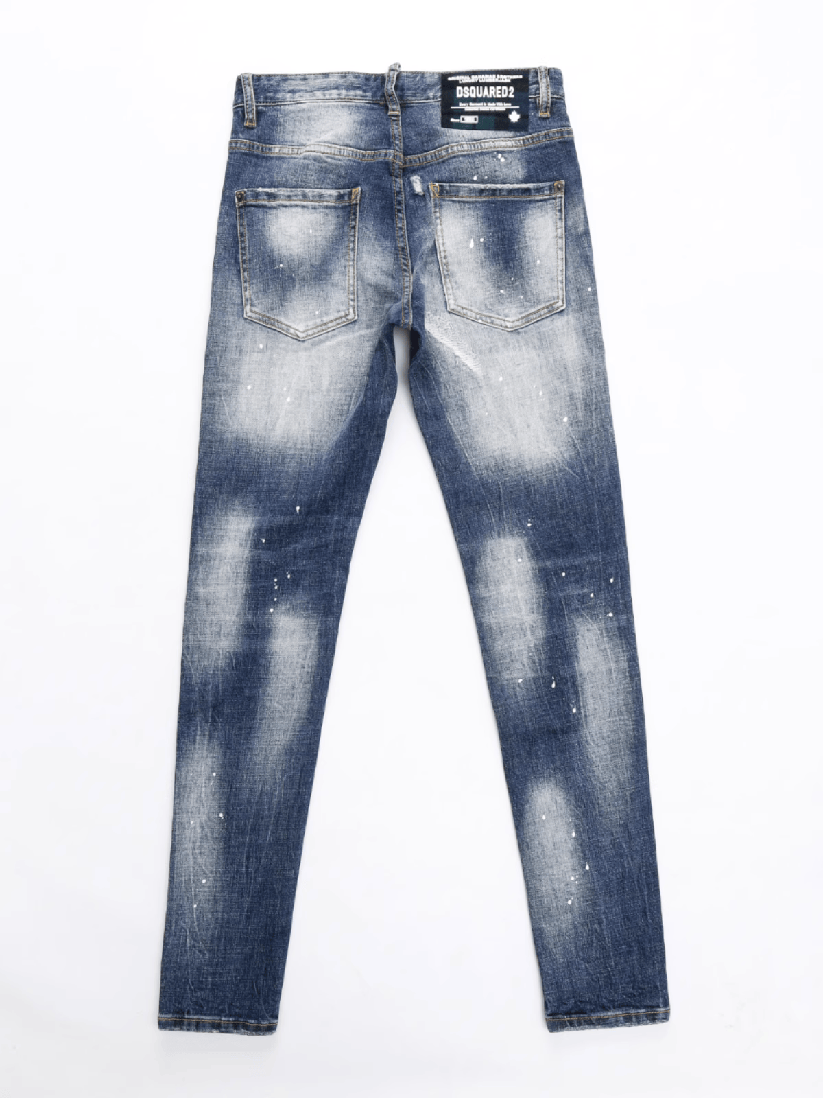 Blue White Ripped Jeans