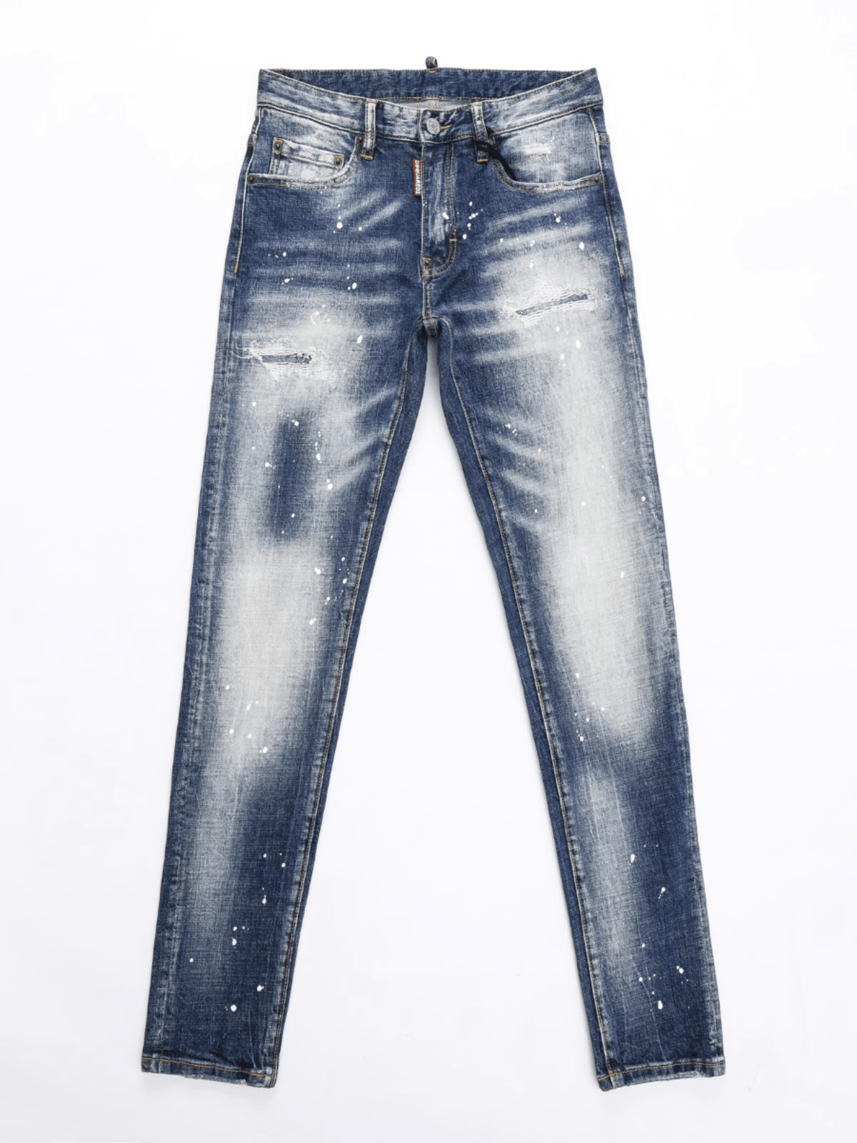 Blue White Ripped Jeans