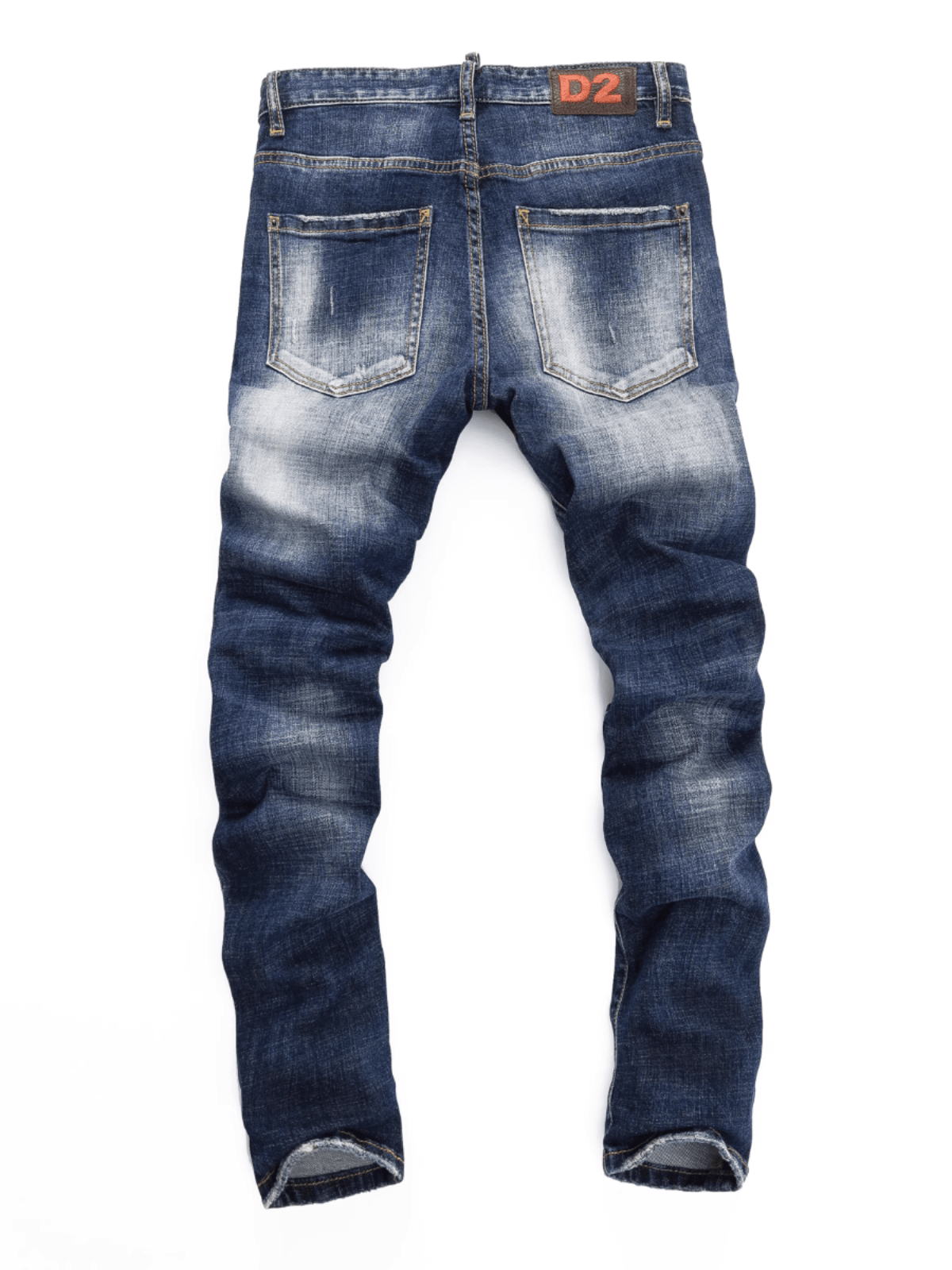 Blue White Ripped Jeans