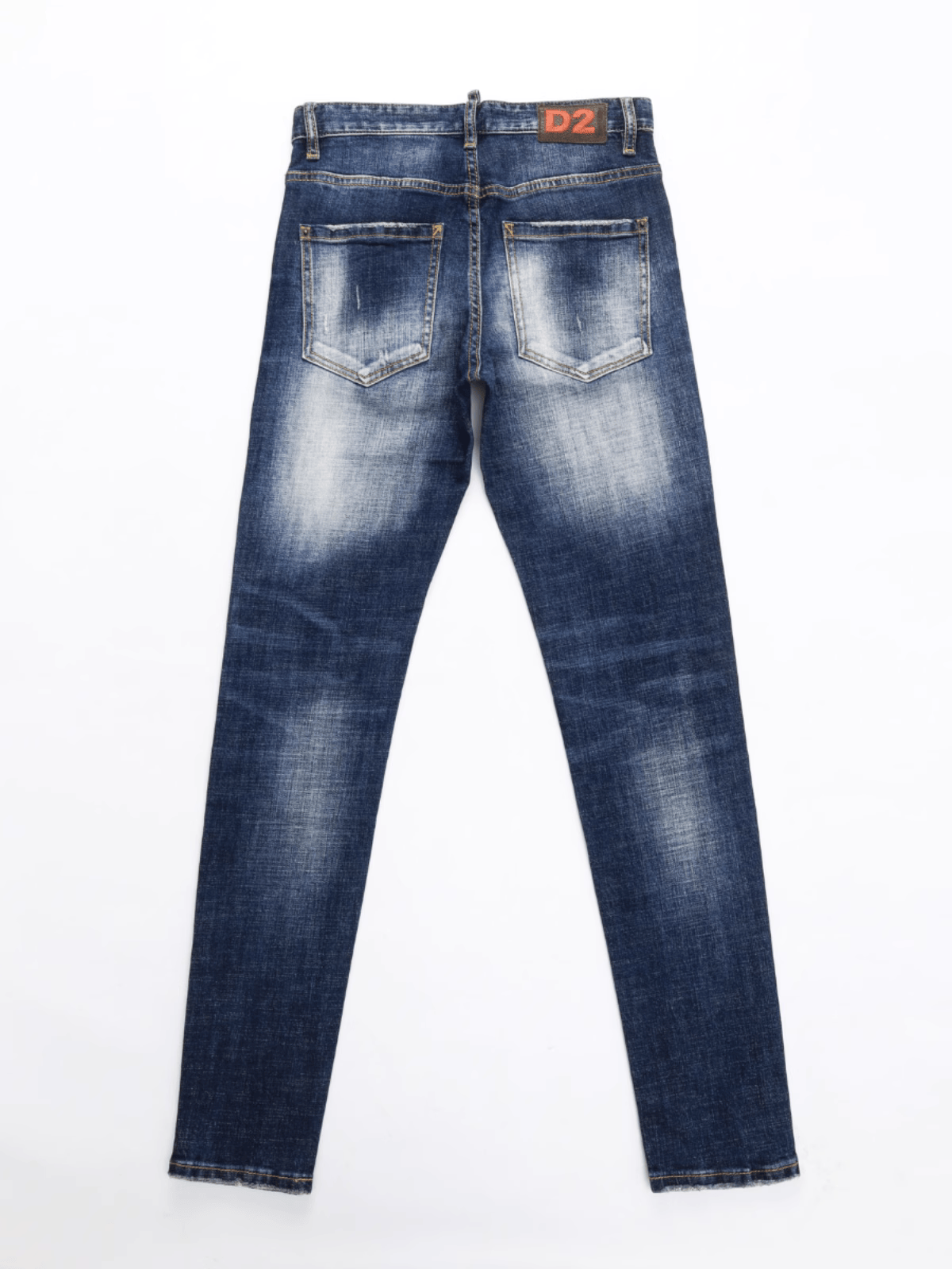 Blue White Ripped Jeans