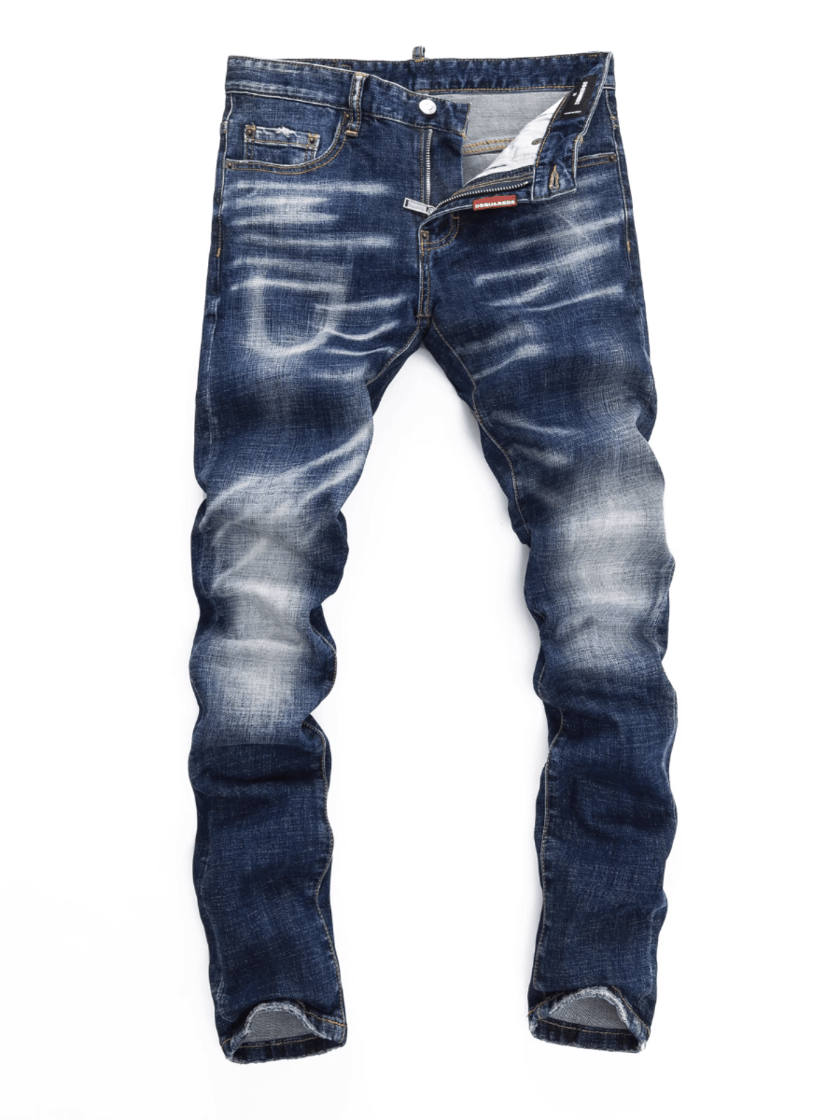 Blue White Ripped Jeans