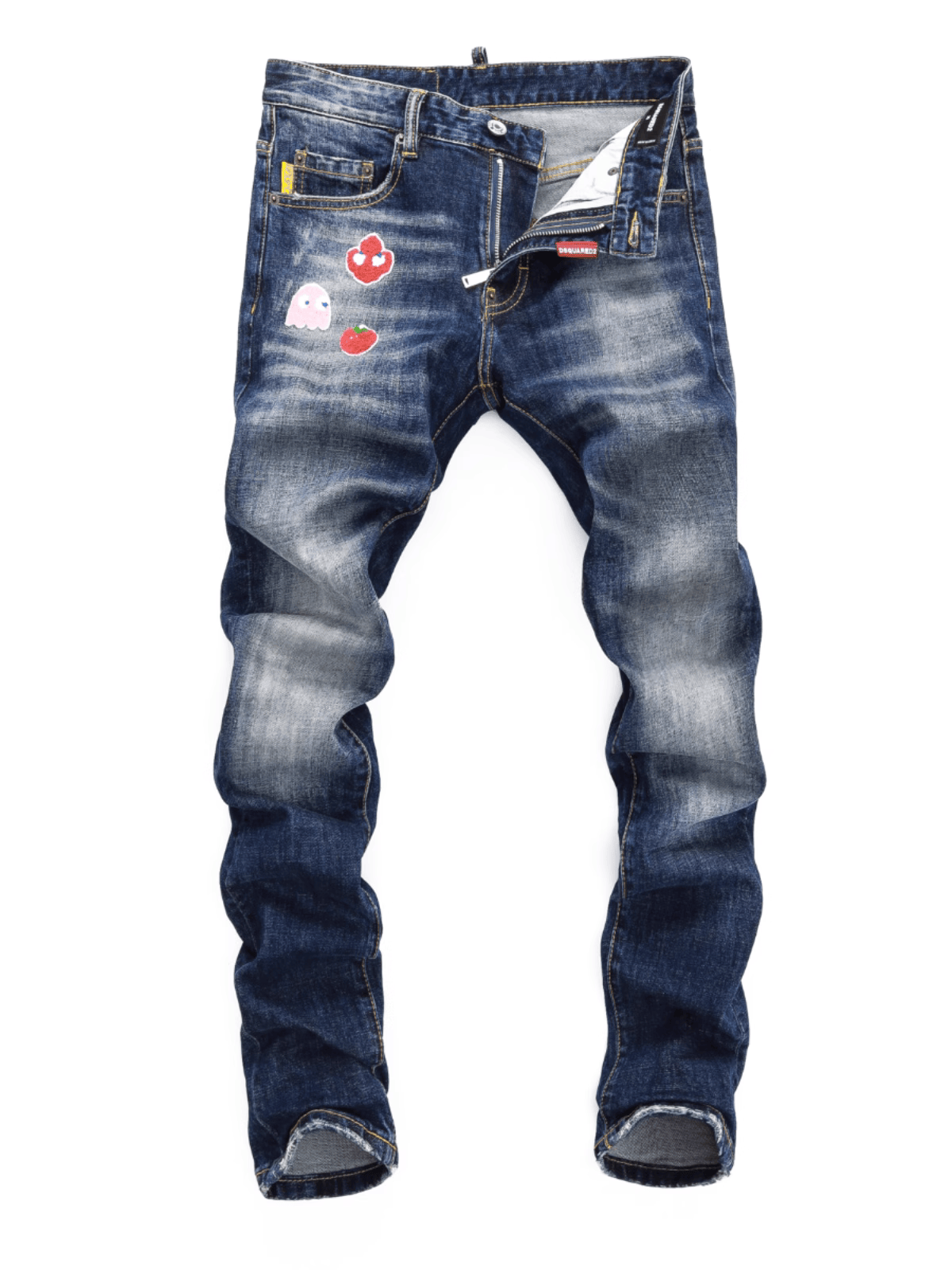 Blue Denim Patch Jeans