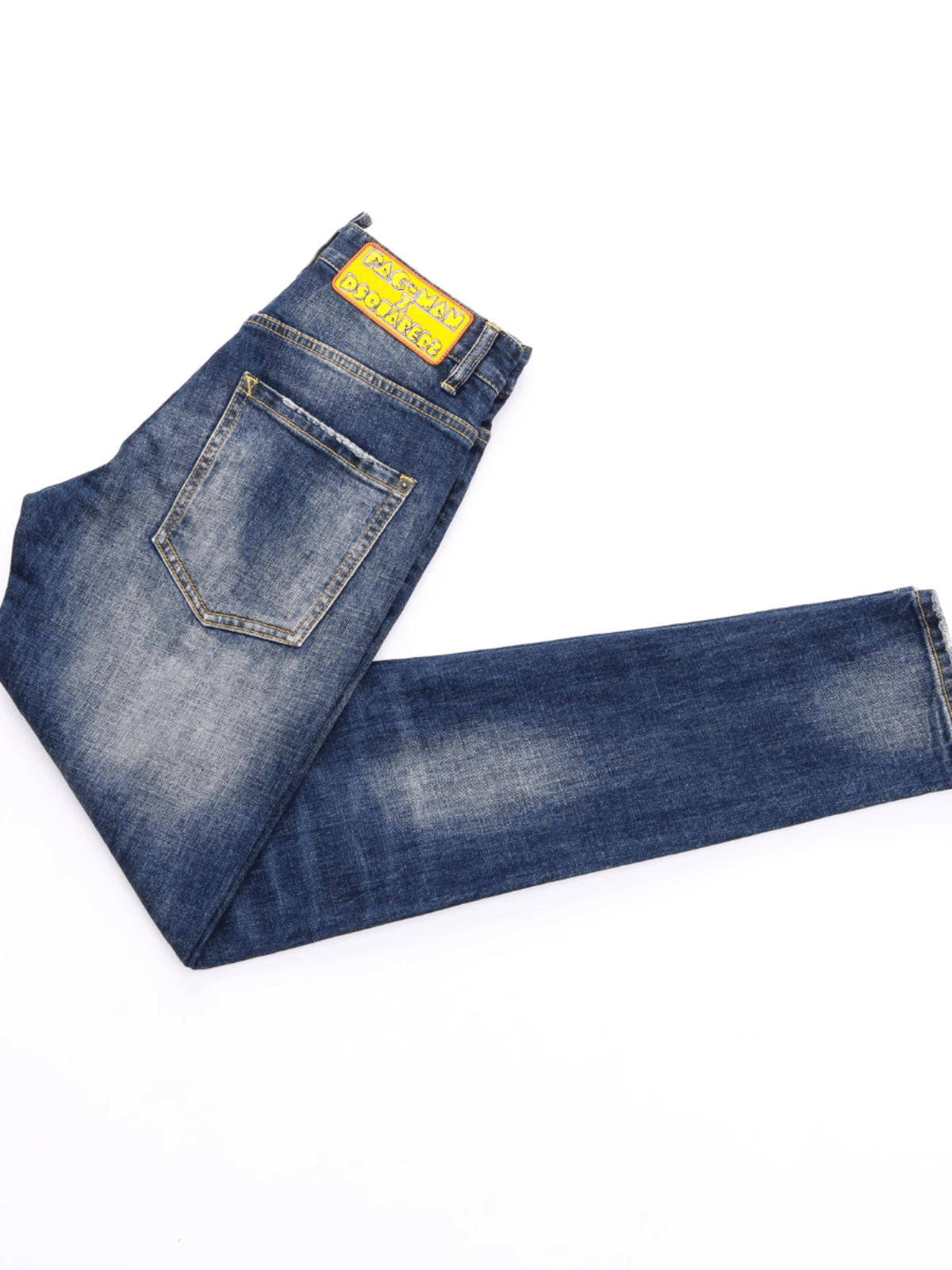 Blue Denim Patch Jeans