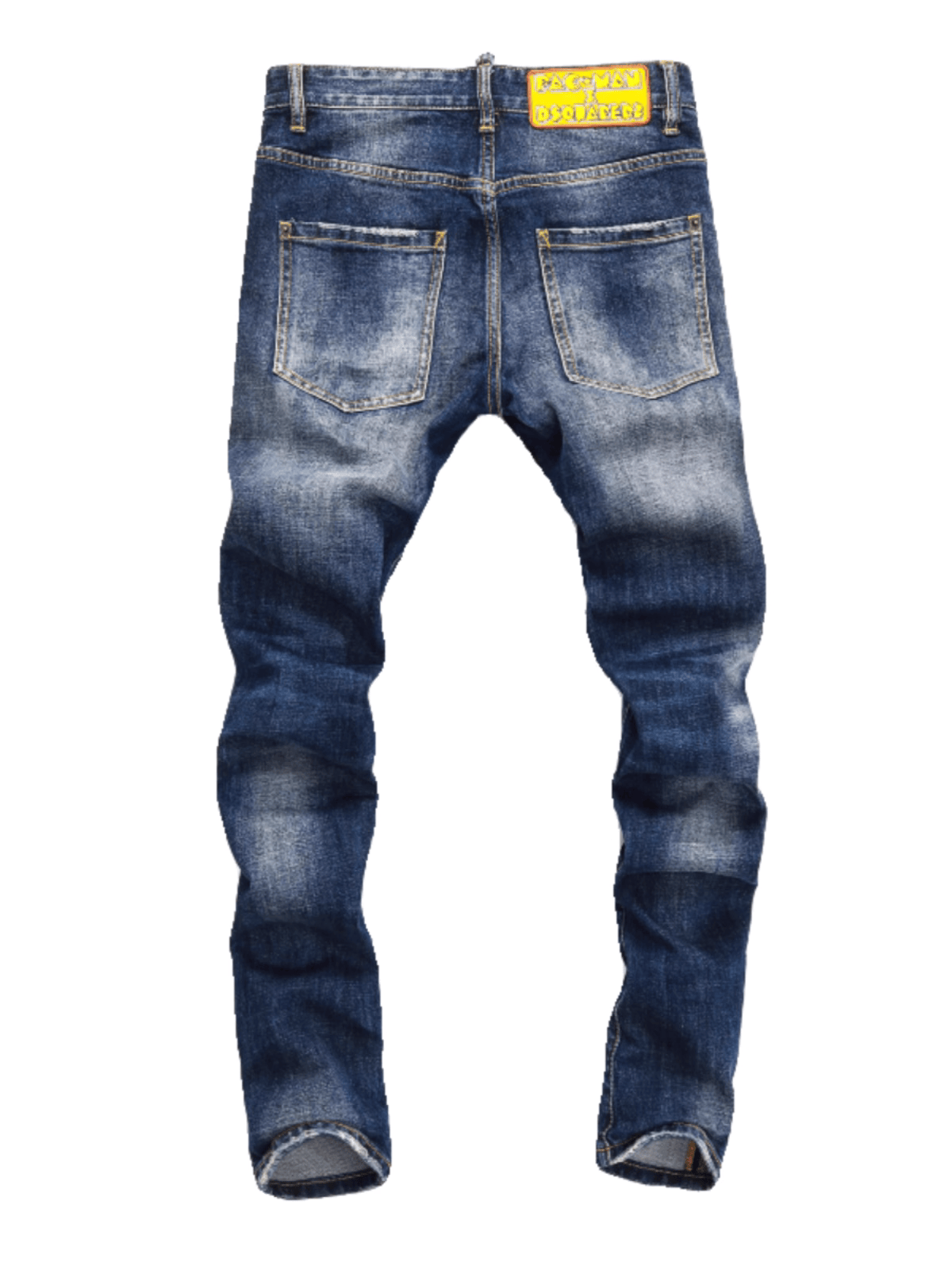 Blue Denim Patch Jeans