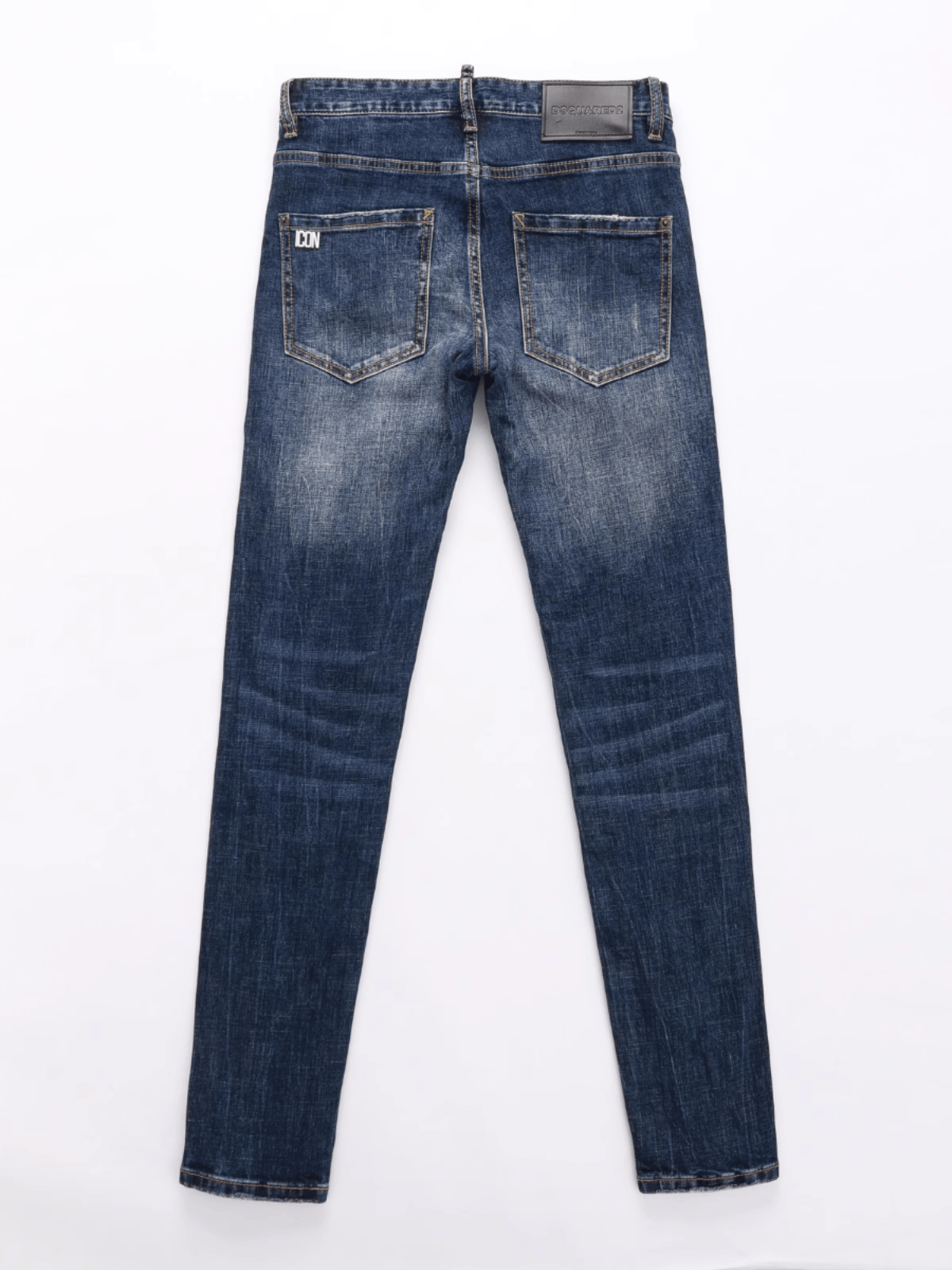 Dark Blue Washed Writing Jeans
