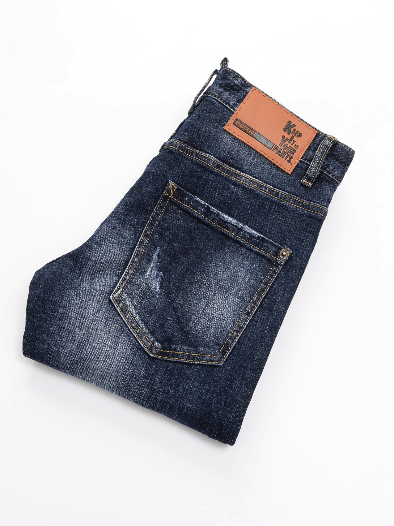 Dark Blue Washed Classic Jeans