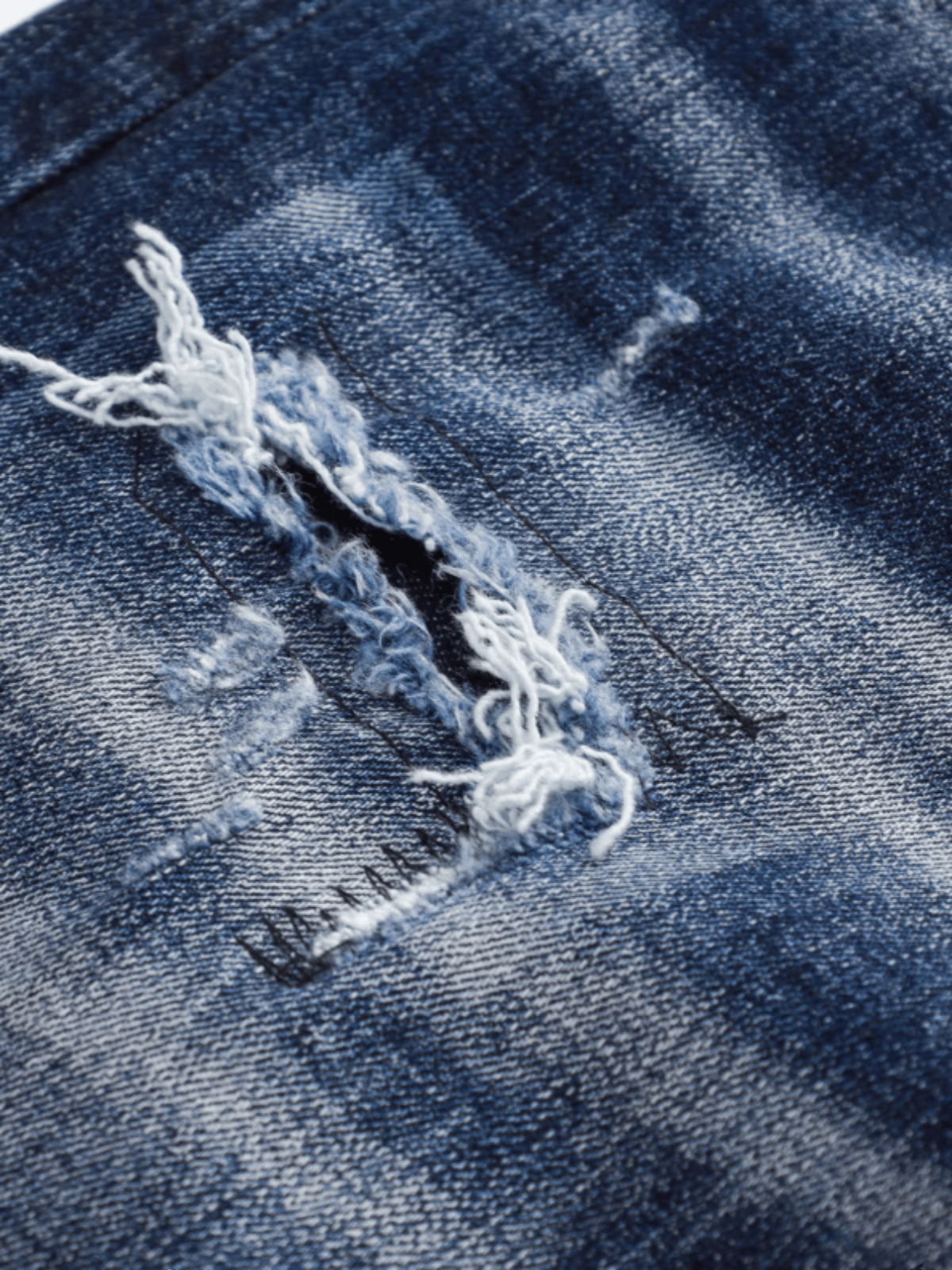 Dark White Patch Jeans