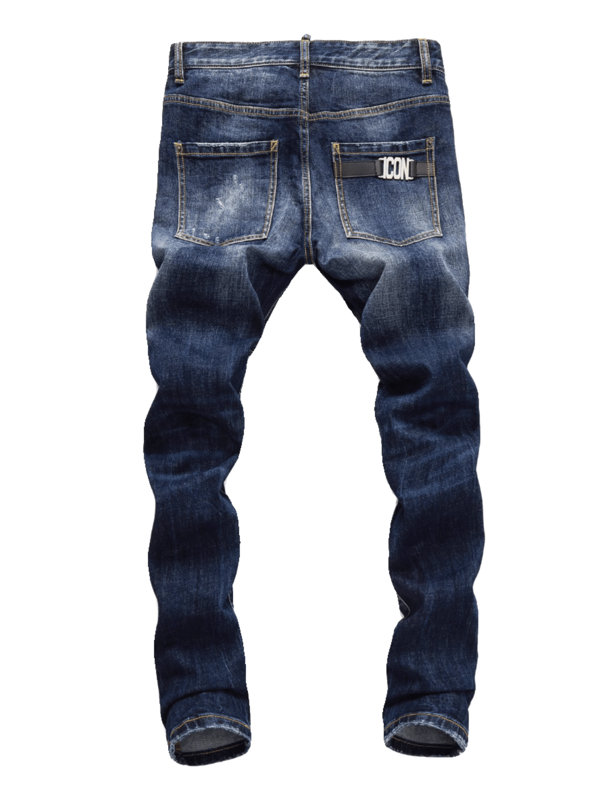 Dark White Patch Jeans