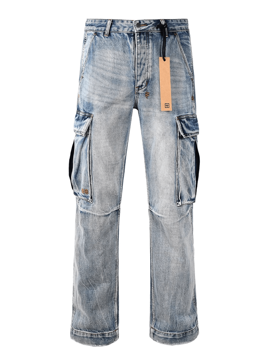Blue Large Pocket Classic Jeans