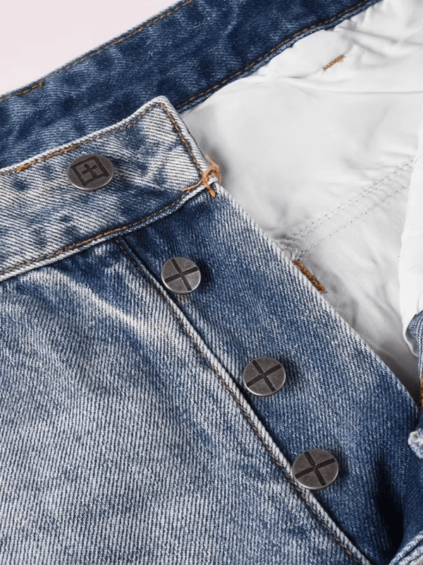 Blue Large Pocket Classic Jeans