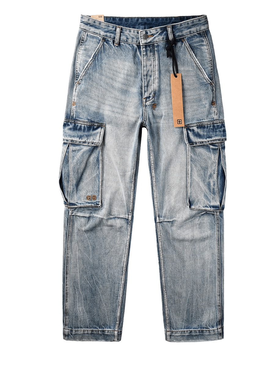 Blue Large Pocket Classic Jeans