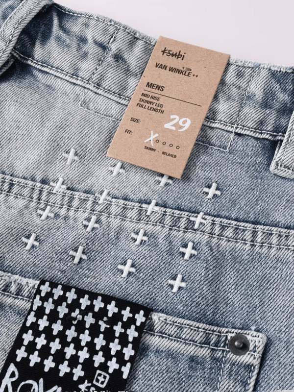 Light Washed Cross Classic Jeans