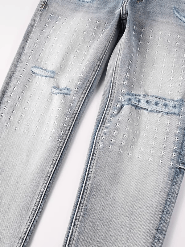 Light Blue Ripped Classic Jeans