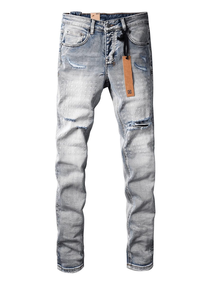 Light Blue Ripped Classic Jeans