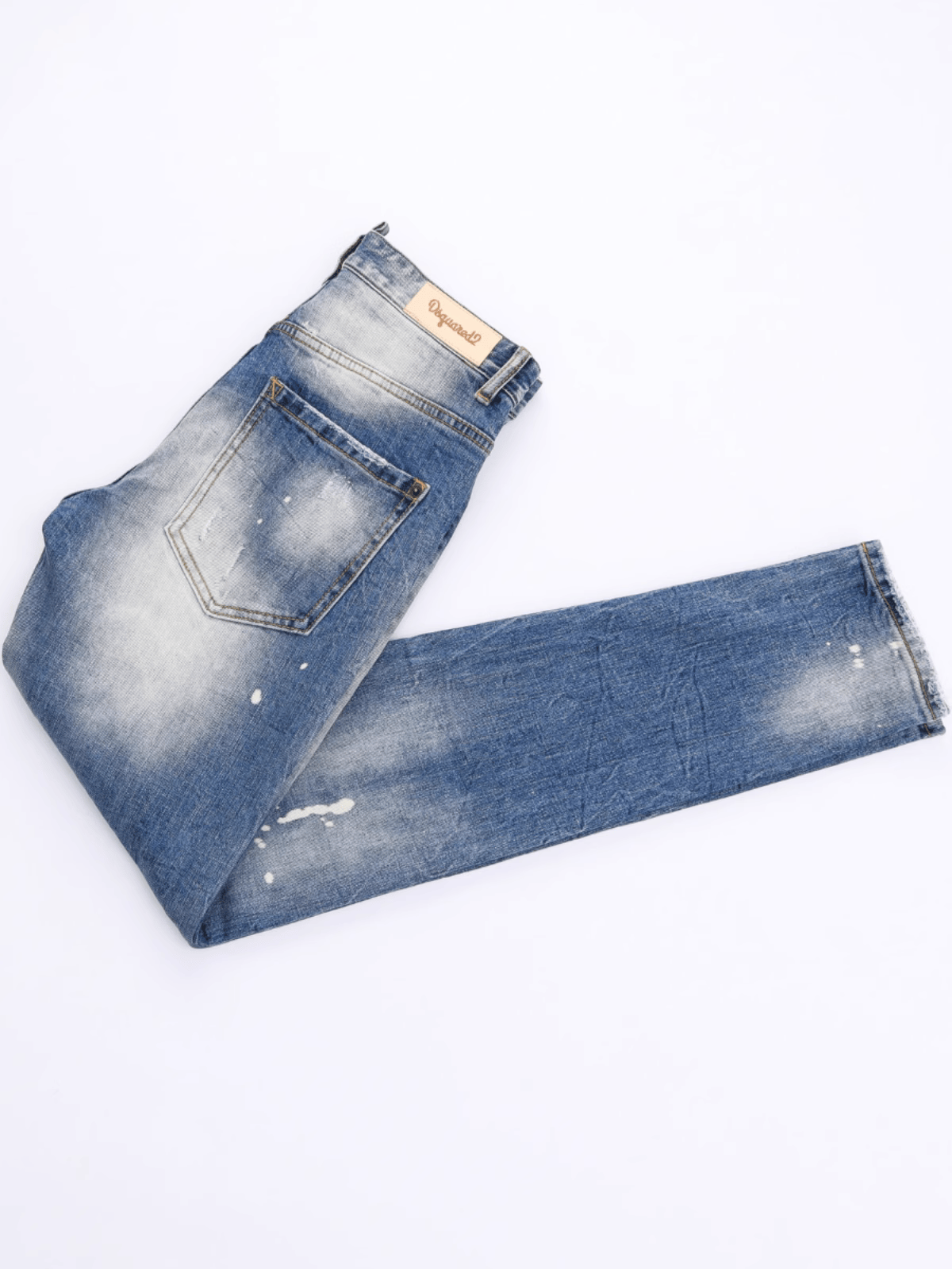 Light Denim Ripped Patch Jeans