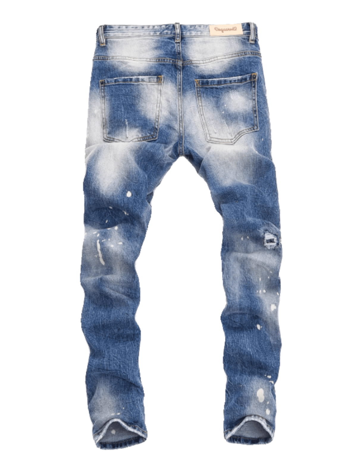 Light Denim Ripped Patch Jeans