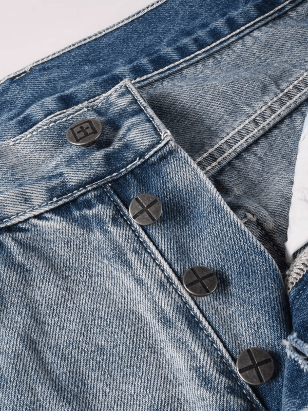 Light Blue Ripped Patch Jeans