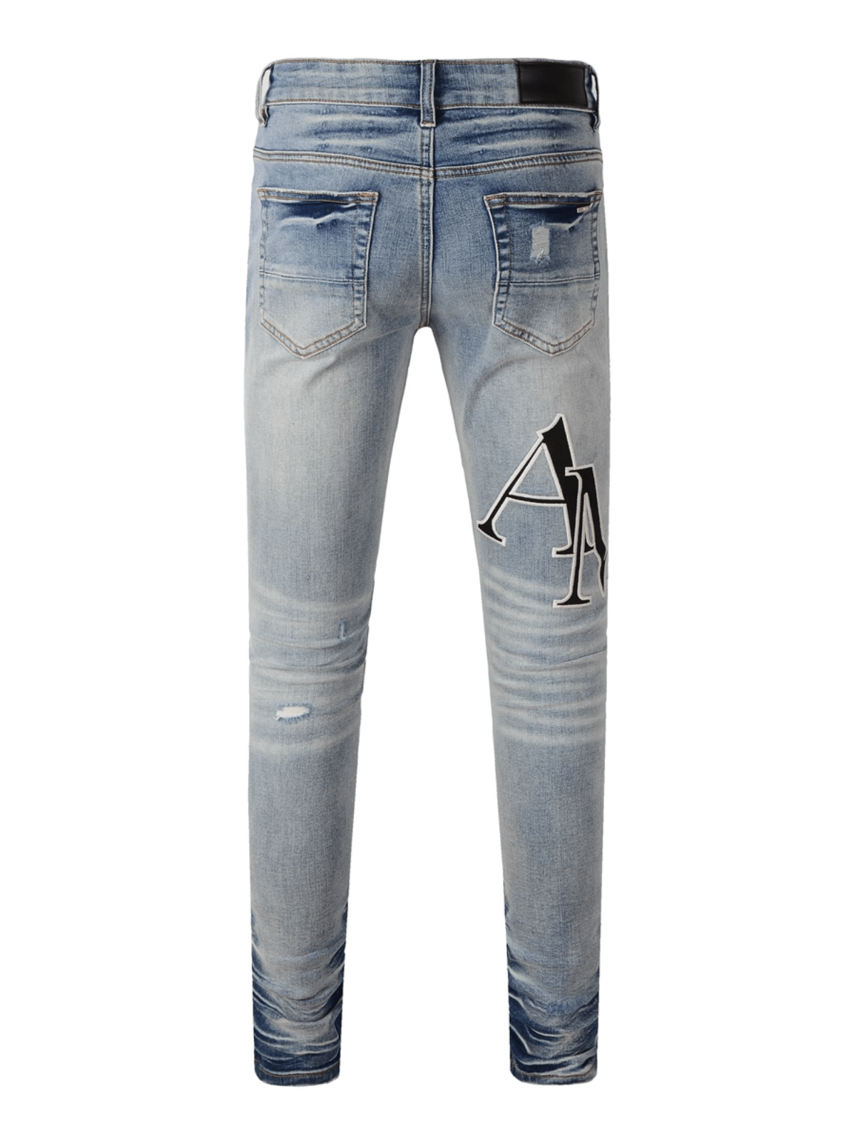 Denim Black Writing Patch Jeans