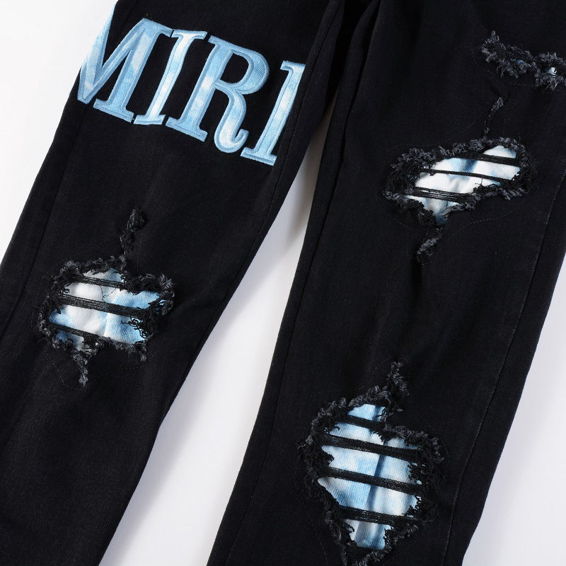 Light Blue Writing Jeans