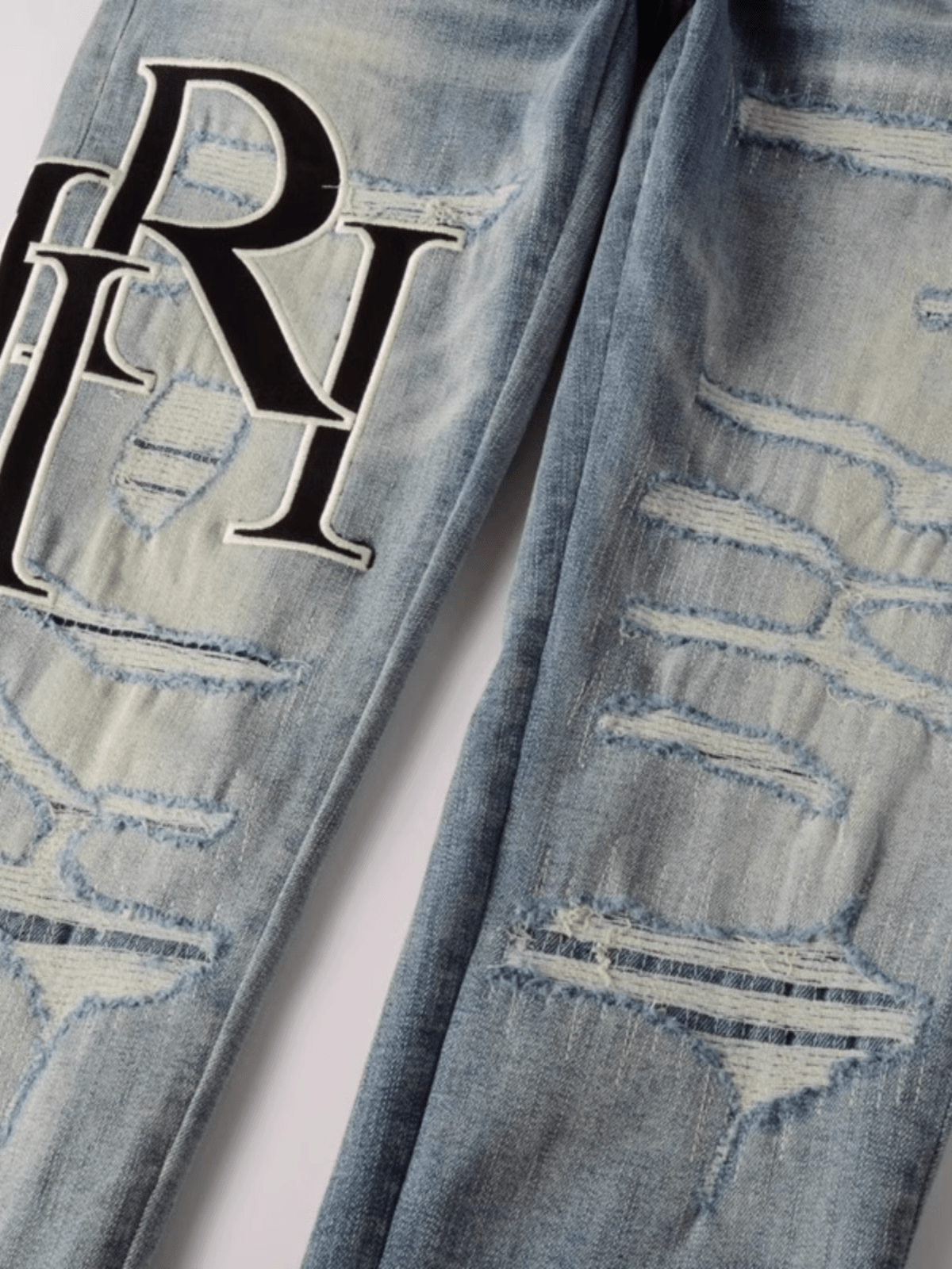 Denim Black Writing Patch Jeans