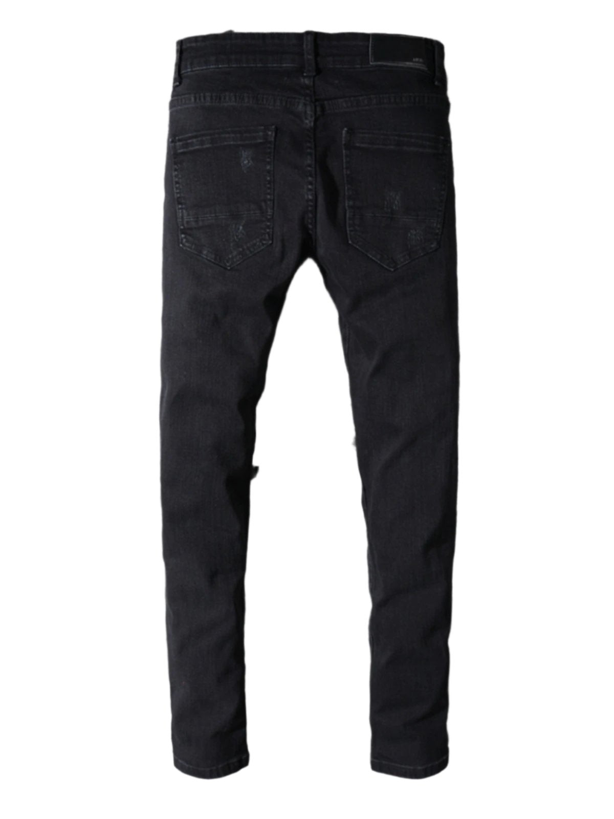 Black Ripped Patch Jeans