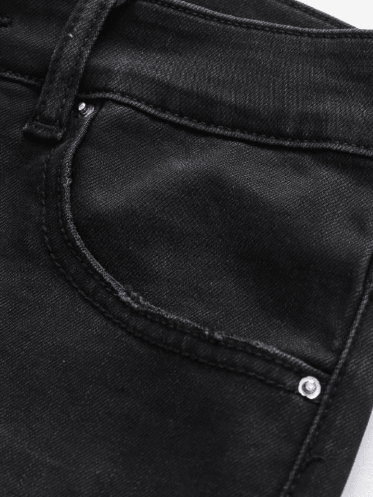 Black Ripped Patch Jeans