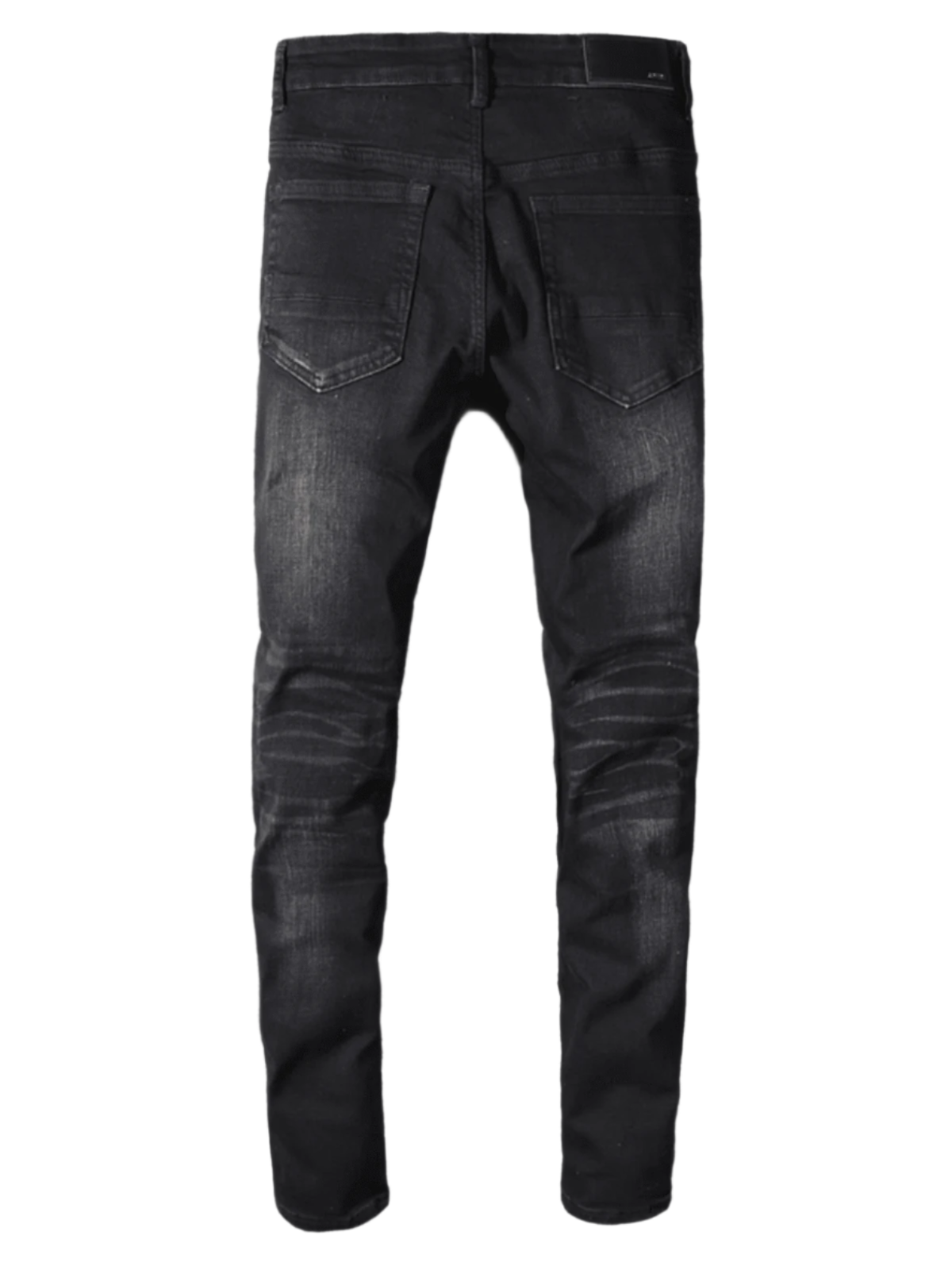 Black & Grey Ripped Patch Jeans
