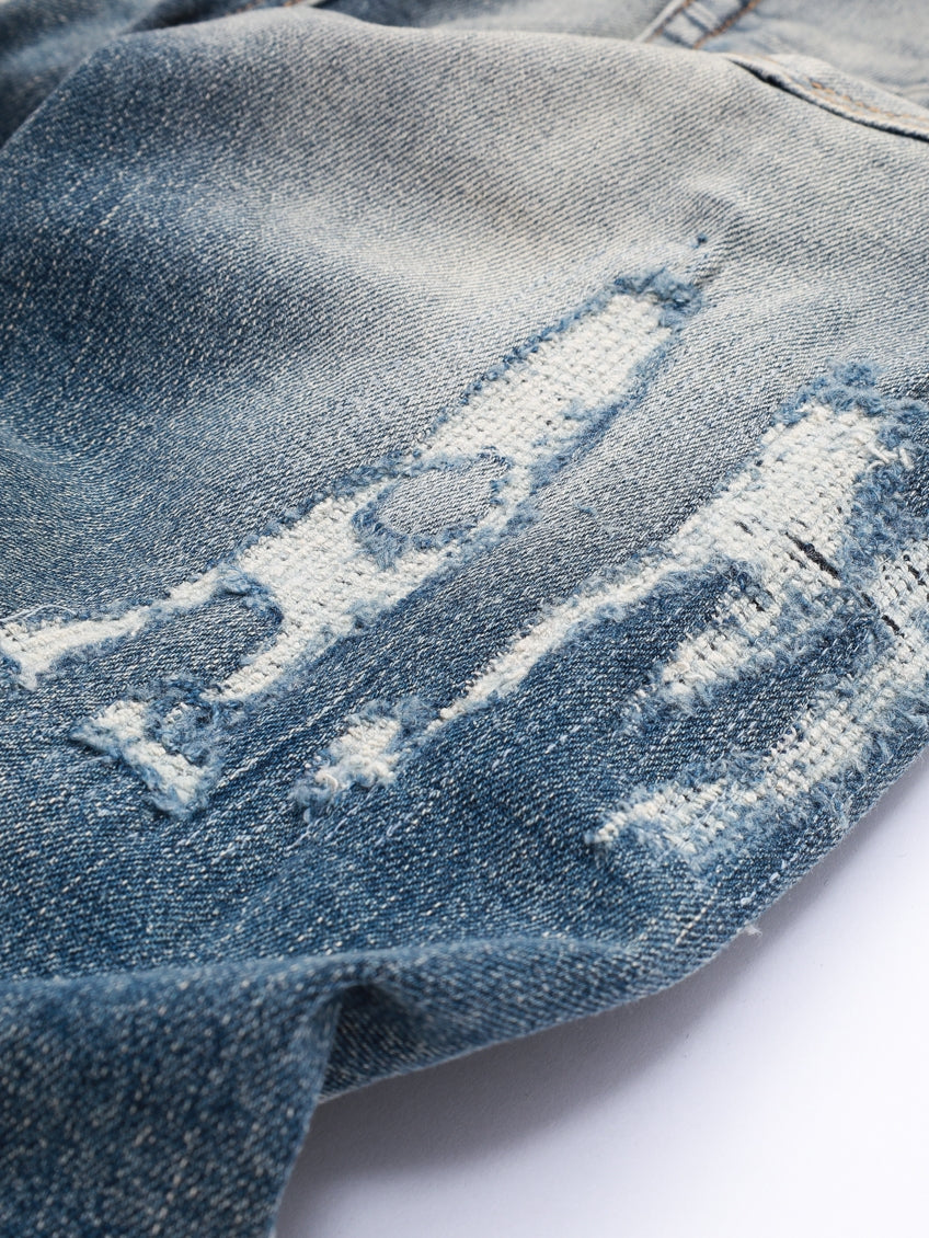 Denim Ripped Writing Jeans