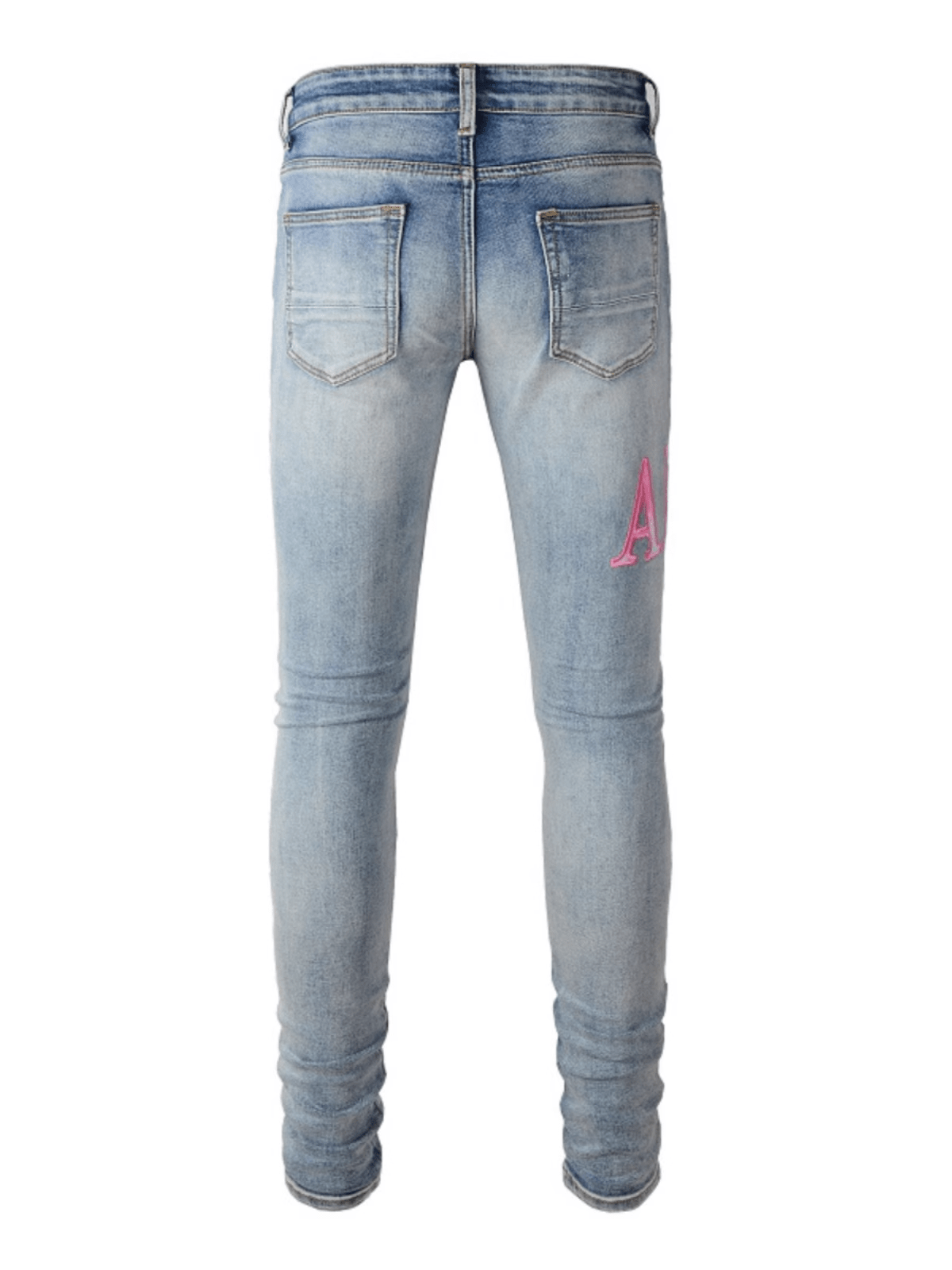 Denim Ripped Pink Patch Jeans