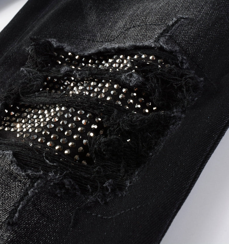 Black Diamond Writing Patch Jeans