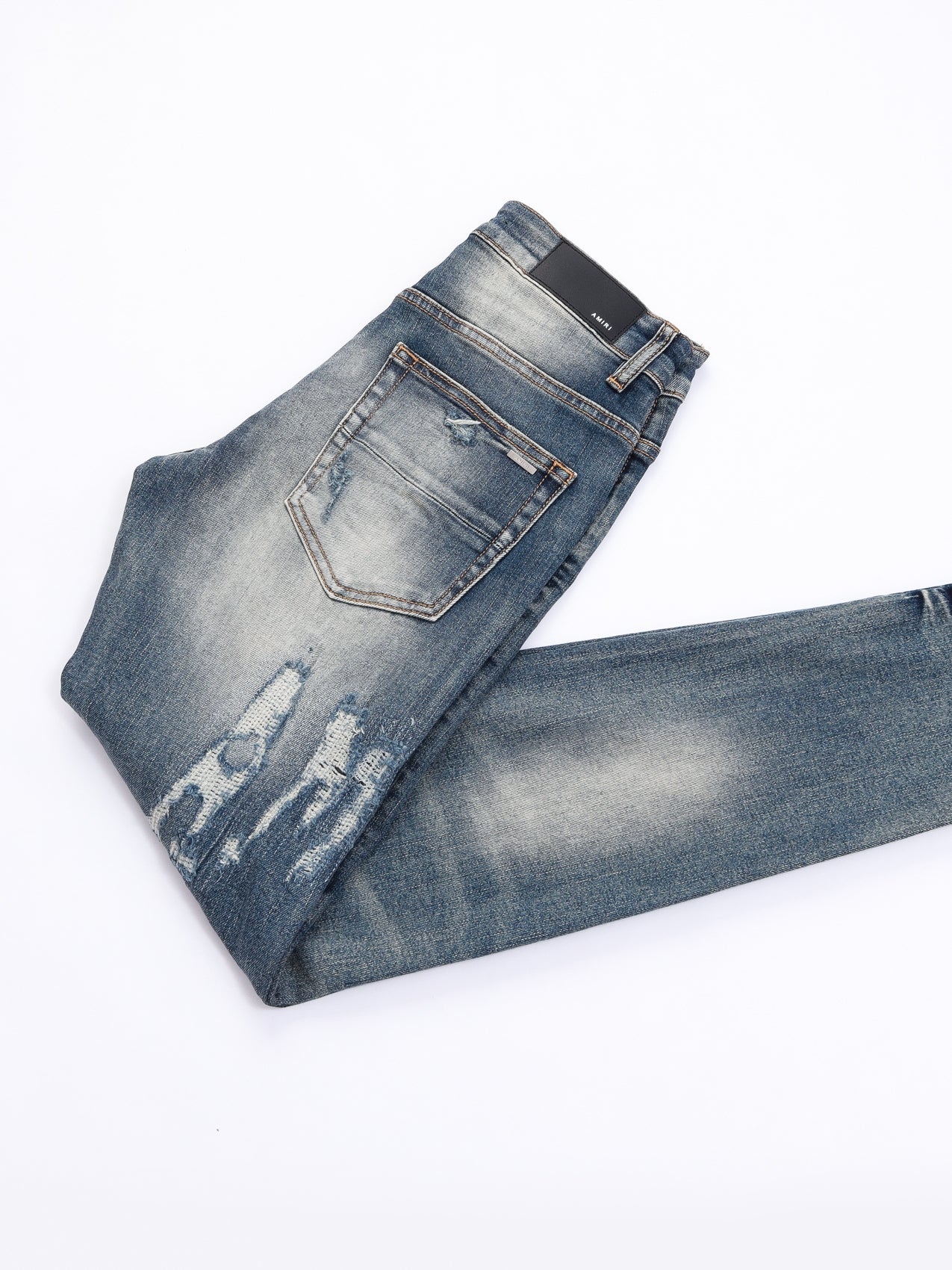 Denim Ripped Writing Jeans